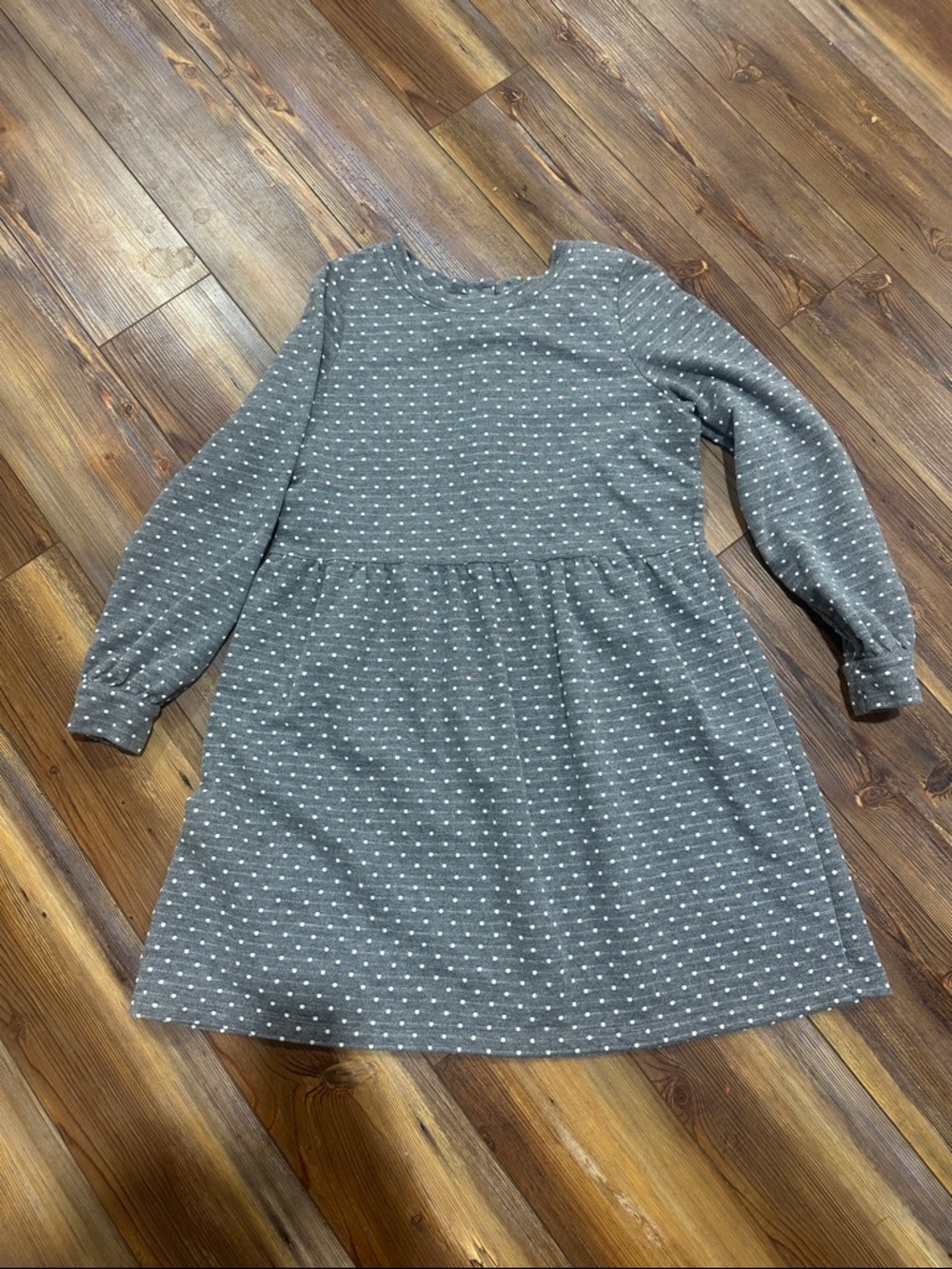 LOFT Gray Polka Dot Dress